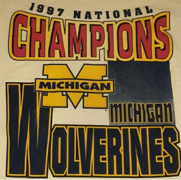 90s National Champs Michigan Wolverines Vintage Crewneck Sweatshirt U of M - Picture 2 of 3